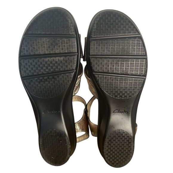 Clarks Loomis Chloe Sandal Womens 10M Metallic Faux Leather Comfort Shoes - Picture 6 of 6